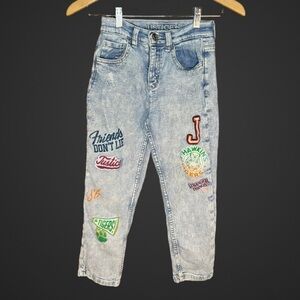 Justice Stranger Things boyfriend graphic boyfriend distressed girls jeans 10